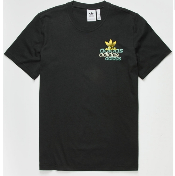 ADIDAS, Shattered Embroidered Mens T-Shirt, Black, Size Small,‎ NWT - Picture 1 of 7